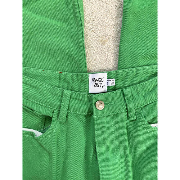 NWOT Princess Polly High Waist Vibrant Green Classic Denim Pants 6 - Picture 6 of 6